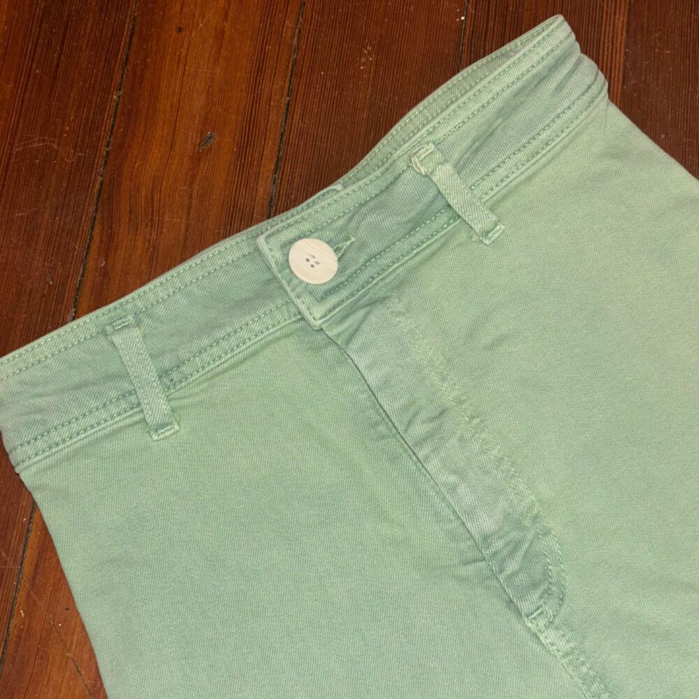 Zara Green Wide Leg High-Waist Jeans Size 2 Statement Denim - Picture 2 of 5